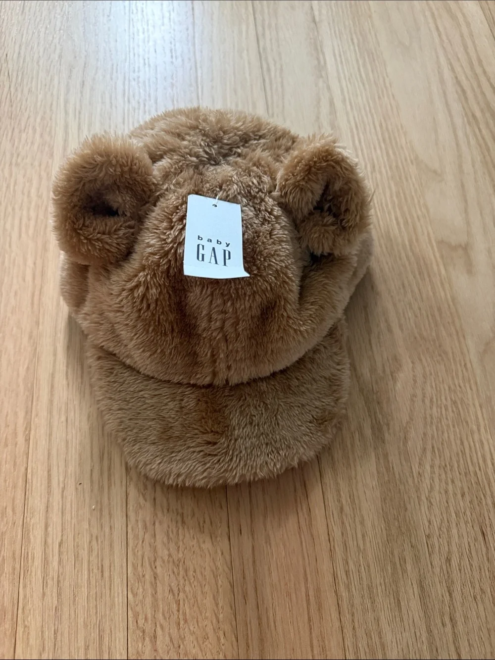 GAP kids Plush Bear-Ear Cap - Tan Brown